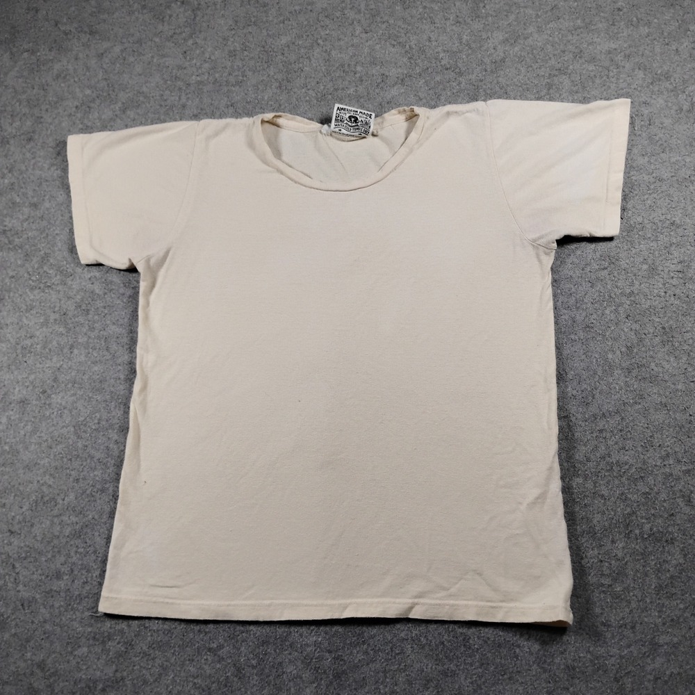 Jungmaven Women Beige Hemp Organic Cotton Blend O-Neck Short Sleeve Tee Size M